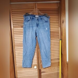 Knox Rose Blue Ankle Jeans with Side Detail